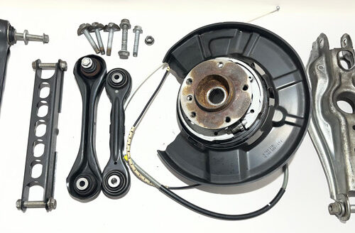 IMG_8421__43785 2008-2013 BMW 135i Passenger Rear Knee Spindle Wheel Hub & Control Arms / 70K B1013
